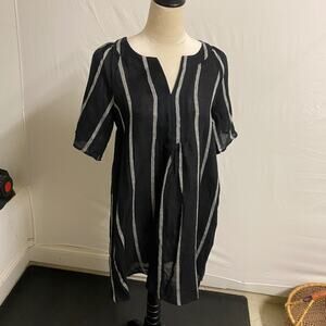 NWT Miou Muse Linen V-Neck Striped Dress - Small